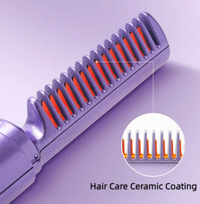 Travel Comb Hair Straightener, Cordless/wireless, Rechargeable Mobile Heat Comb, Hair Brush (random Color)