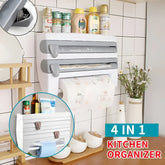 4-in-1 Multi-Purpose Wall-Mounted Kitchen Organizer Shelf with Foil Dispenser