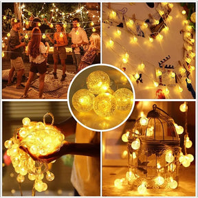 10/20/30/40Led Globe String Lights Fairy Lights Battery Operated String Lights Waterproof For Party Patio Garden Christmas Decor