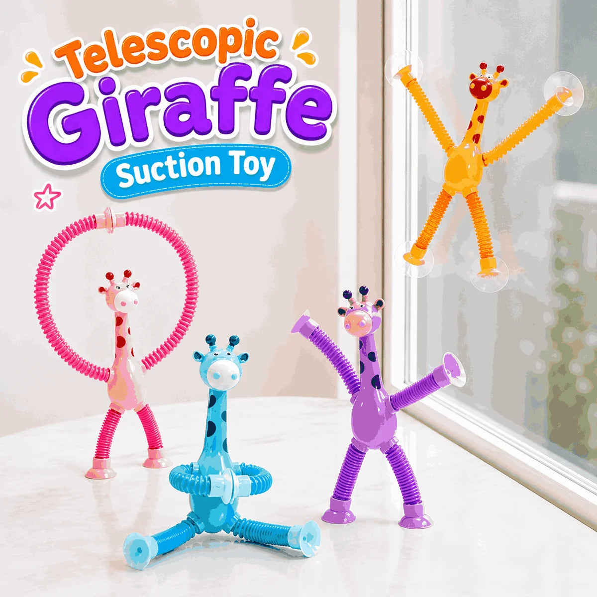 Telescopic Giraffe with Suction Cup for kids